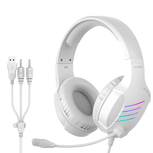 Langsdom HCG07 USB 3 5mm Interface Wired Gaming Headset White